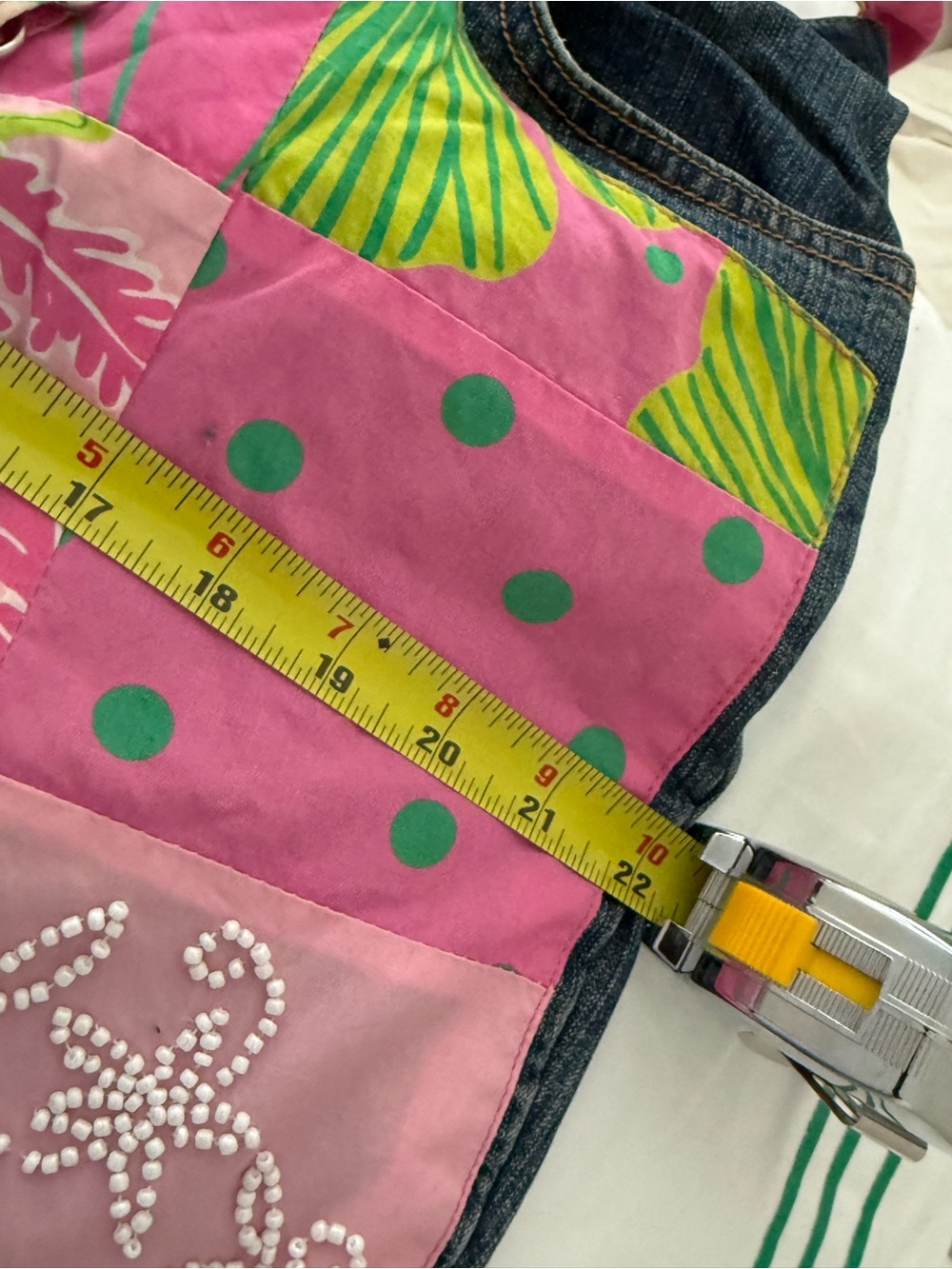 Holy grail super rare limited edition patchwork blue jeans Lilly Pulitzer sz 16 - Picture 8 of 9